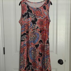 Sleeveless Paisley Print Sundress